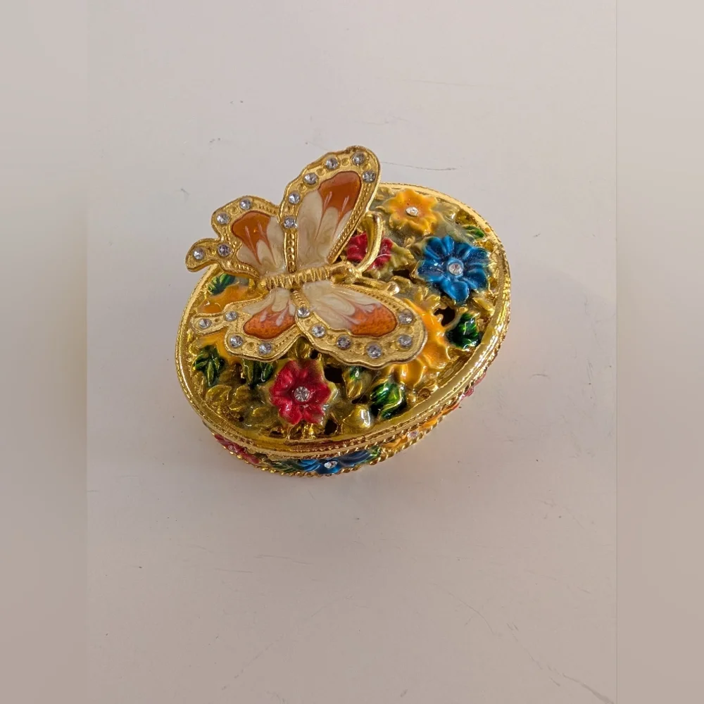Box Butterfly Mini Jewelry Box with Colorful Accents